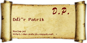 Dér Patrik névjegykártya