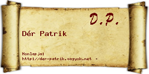 Dér Patrik névjegykártya